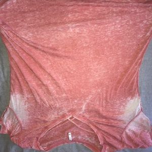 pink/coral distressed flowey t-shirt